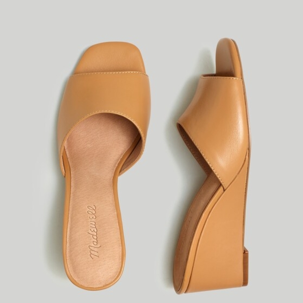 Madewell Amber Brown Pearl Wedge Mule
